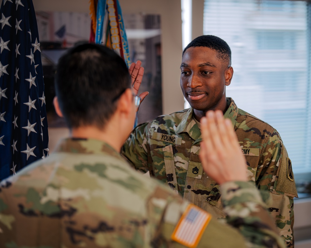 Staff Sgt. Ernest Young Reenlistment Ceremony 2025