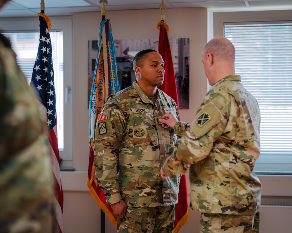 Sgt. Maj. Corrie Moore Lateral Promotion Ceremony