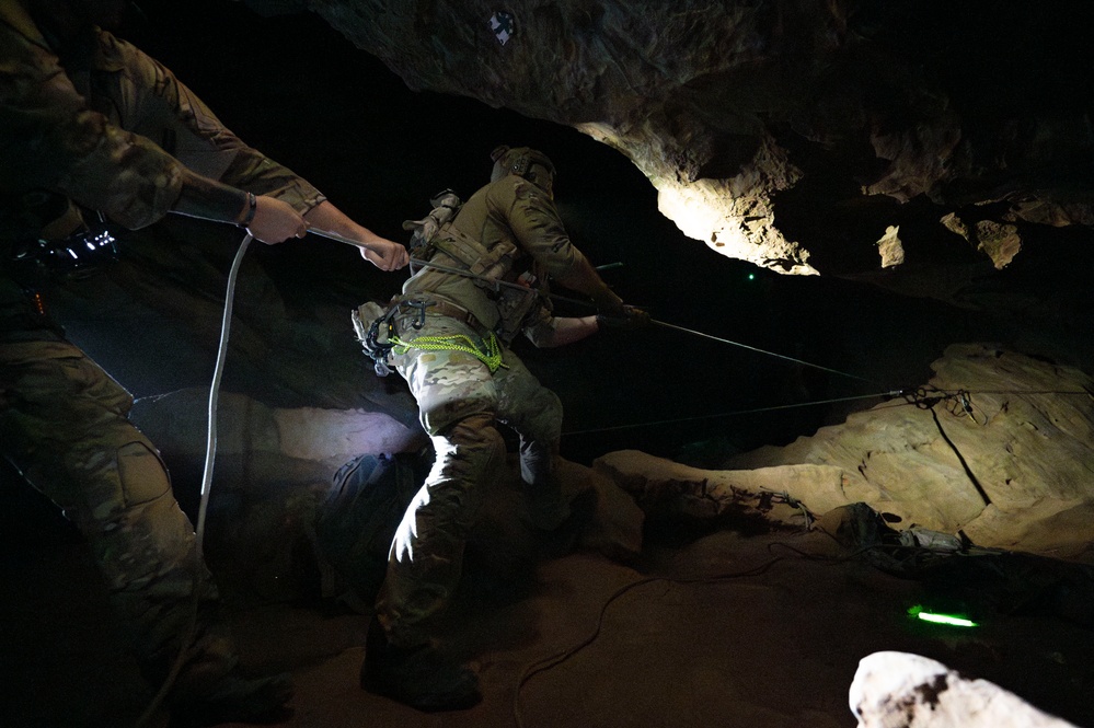 DM’s Special Warfare Airmen conduct a cave search and rescue exercise