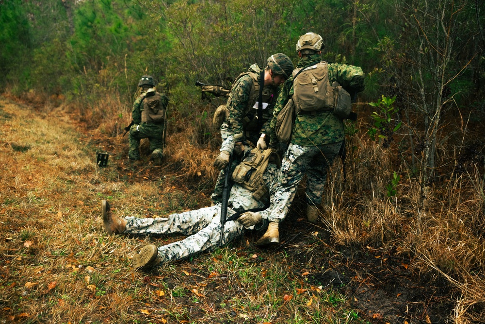 U.S. Marines Attending an EHIT Course Conduct Patrol Evaluations