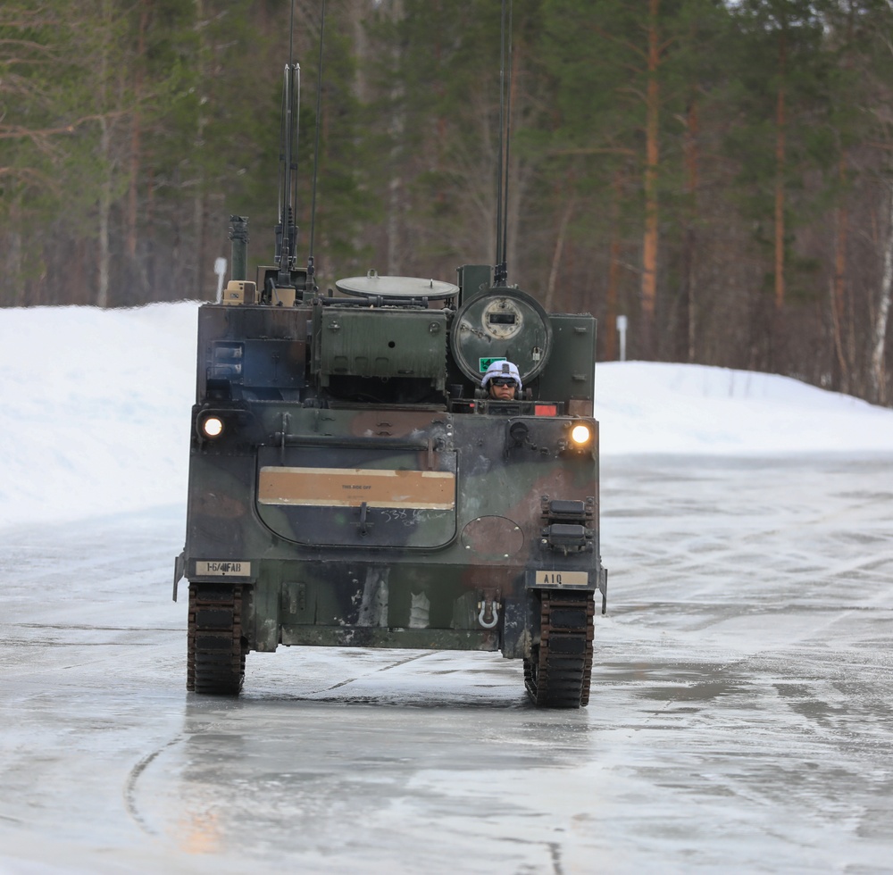 41st Field Artillery Brigade Soldiers conduct arctic drivers training course led by Norwegian Army during Joint Viking 25