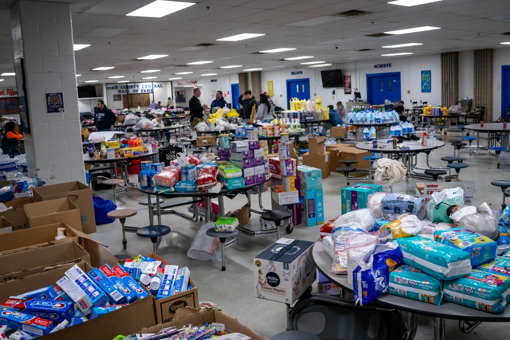 Community Sites Distribute Supplies to Survivors at Pikeville Central High School