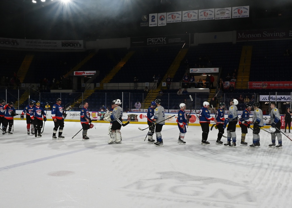 104th Fighter Wing hockey team competes in Battle of the Bases with rival 103rd Airlift Wing