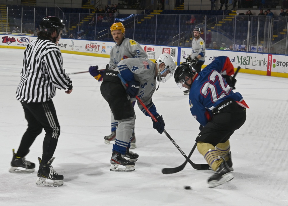 104th Fighter Wing hockey team competes in Battle of the Bases with rival 103rd Airlift Wing