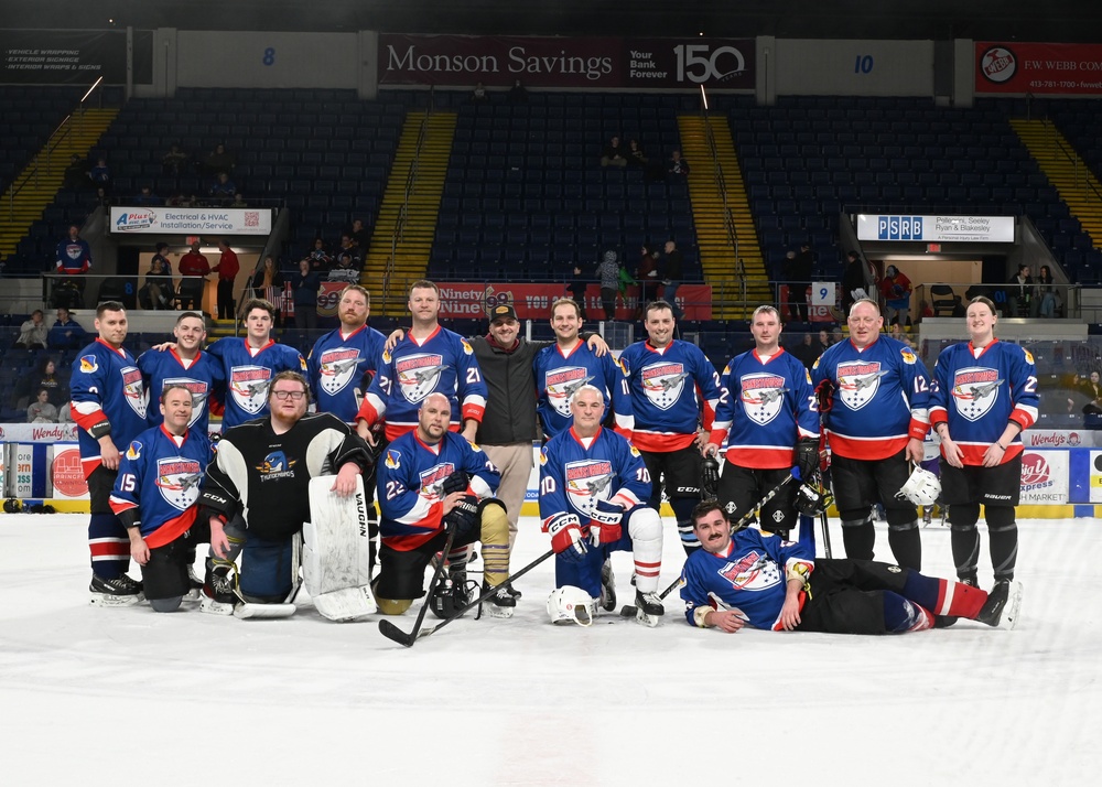 104th Fighter Wing hockey team competes in Battle of the Bases with rival 103rd Airlift Wing