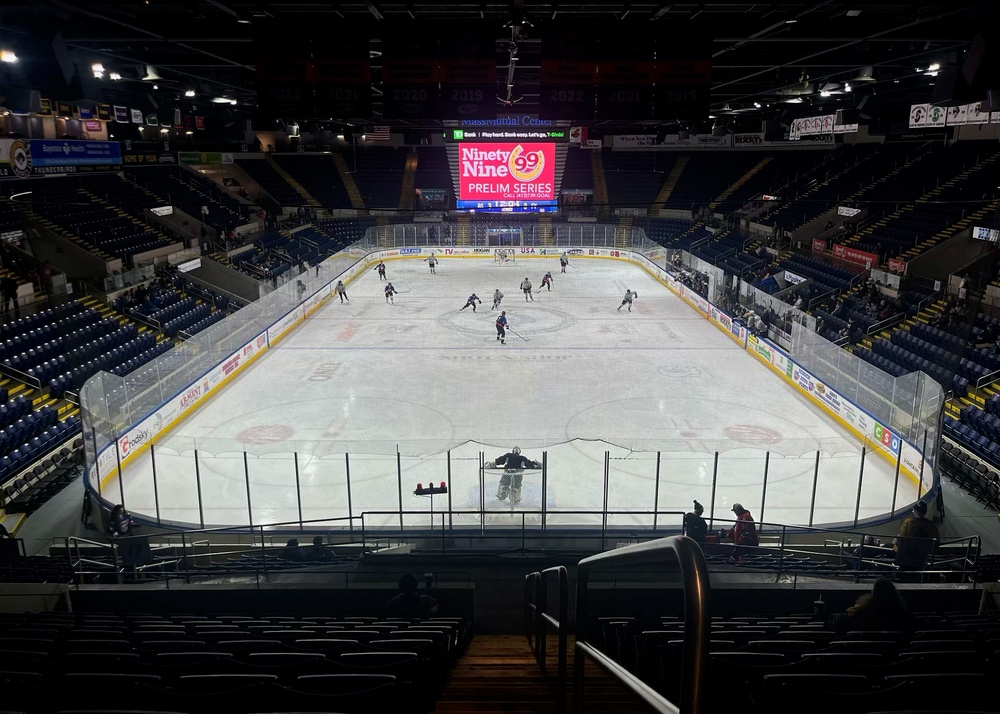 104th Fighter Wing hockey team competes in Battle of the Bases with rival 103rd Airlift Wing