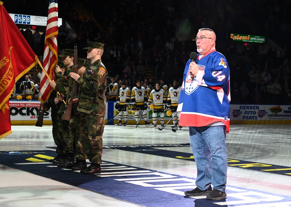 104th Fighter Wing participates in Military Appreciation Night hosted by the AHL Springfield Thunderbirds