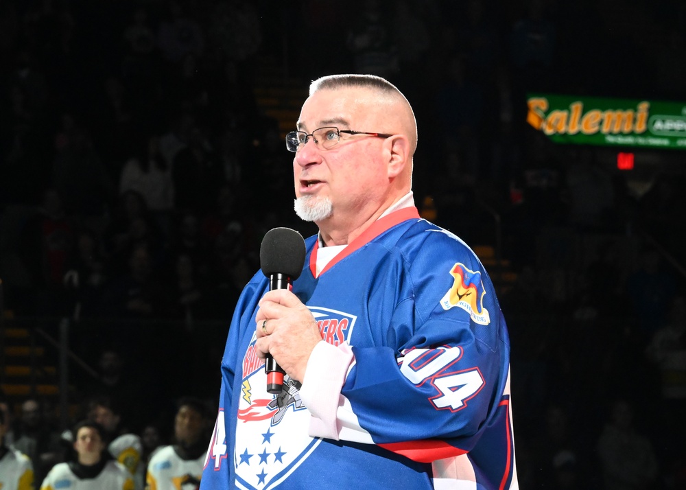 104th Fighter Wing participates in Military Appreciation Night hosted by the AHL Springfield Thunderbirds