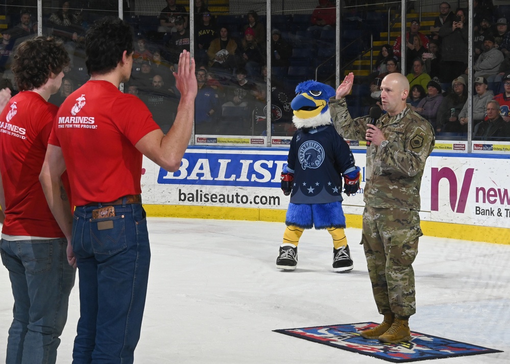 104th Fighter Wing participates in Military Appreciation Night hosted by the AHL Springfield Thunderbirds