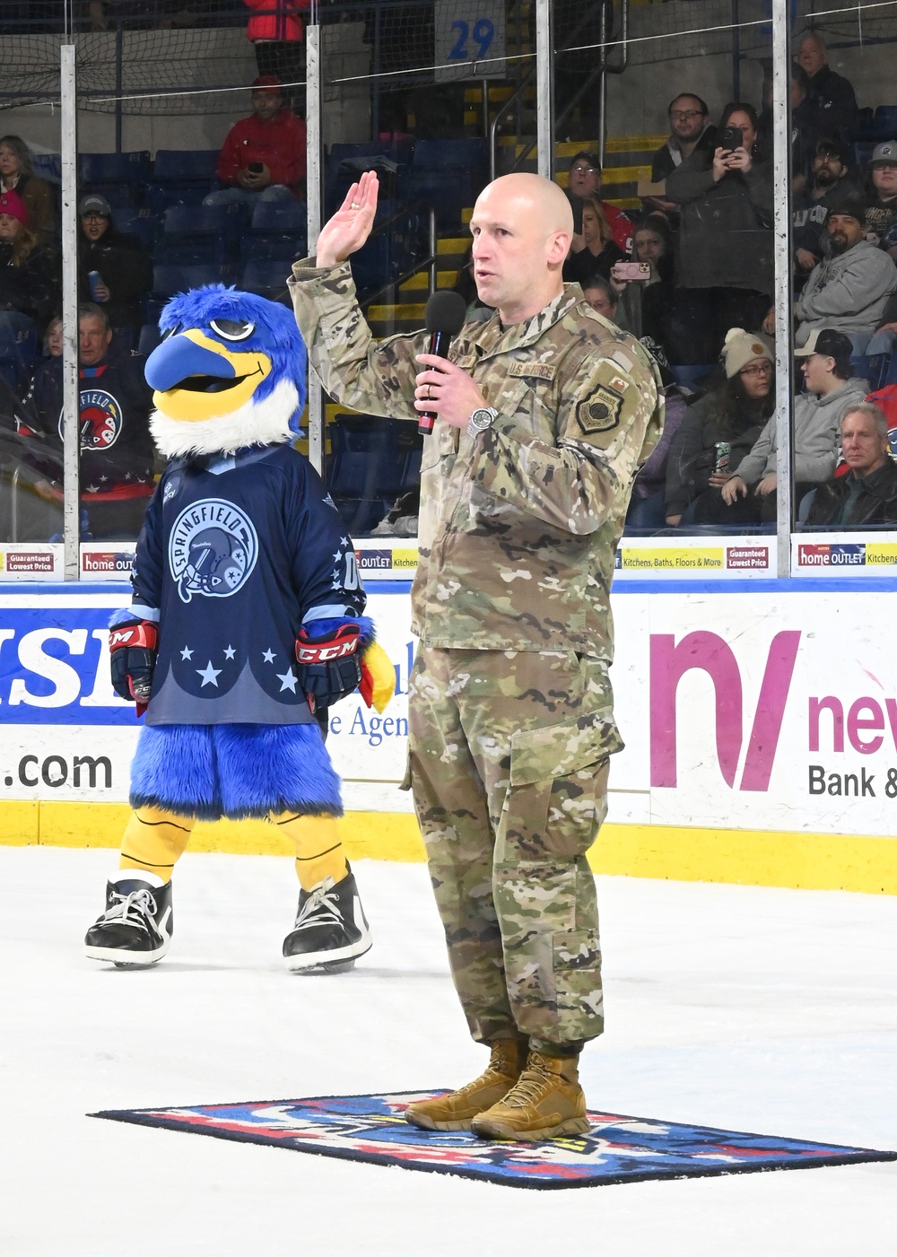 104th Fighter Wing participates in Military Appreciation Night hosted by the AHL Springfield Thunderbirds