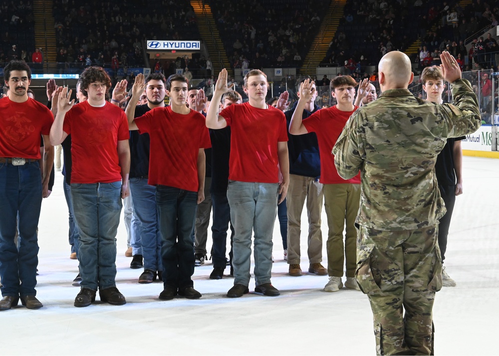 104th Fighter Wing participates in Military Appreciation Night hosted by the AHL Springfield Thunderbirds