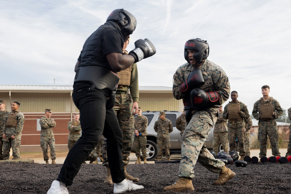 Professional mixed martial arts fighter Impa Kasanganay visits 2nd Low Altitude Air Defense Battalion