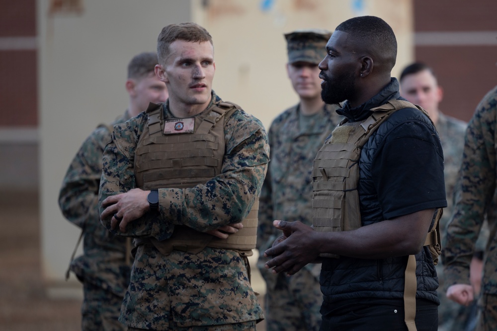 Professional mixed martial arts fighter Impa Kasanganay visits 2nd Low Altitude Air Defense Battalion