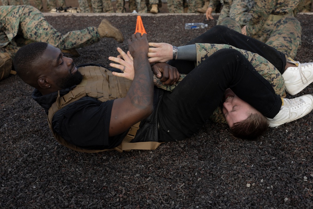 Professional mixed martial arts fighter Impa Kasanganay visits 2nd Low Altitude Air Defense Battalion