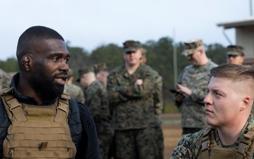 Professional mixed martial arts fighter Impa Kasanganay visits Marines from 2nd Low Altitude Air Defense Battalion