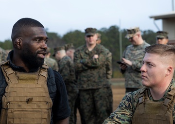 Professional mixed martial arts fighter Impa Kasanganay visits Marines from 2nd Low Altitude Air Defense Battalion