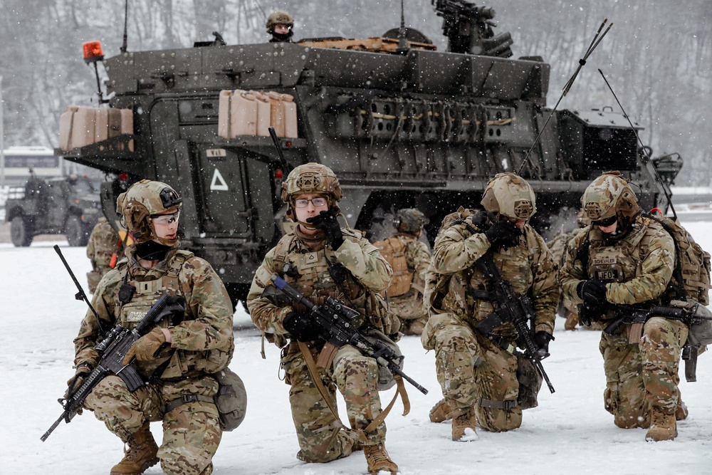 U.S. Army, Marines, and ROK army soldiers conduct training CALFEX at Rodriguez Live Fire Complex.