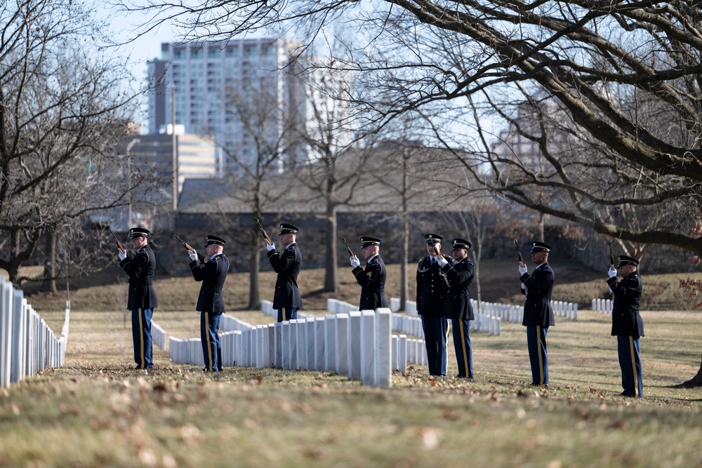 Military Funeral Honors with Funeral Escort are Conducted for U.S. Army Air Force 2nd Lt. Francis Callahan in Section 68