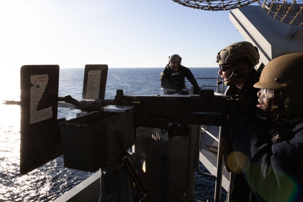 USS Iwo Jima Conducts Live Fire Exercise