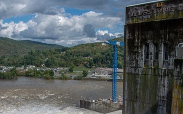 Bluestone Dam takes heavy water