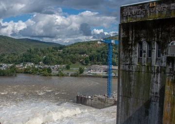 Bluestone Dam takes heavy water