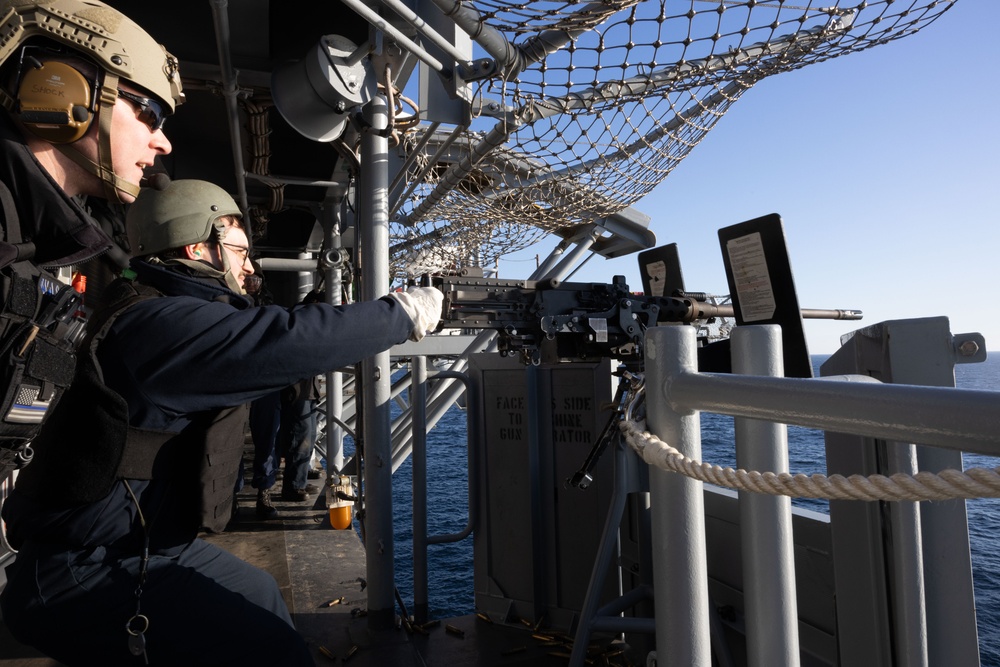 USS Iwo Jima Conducts Live Fire Exercise