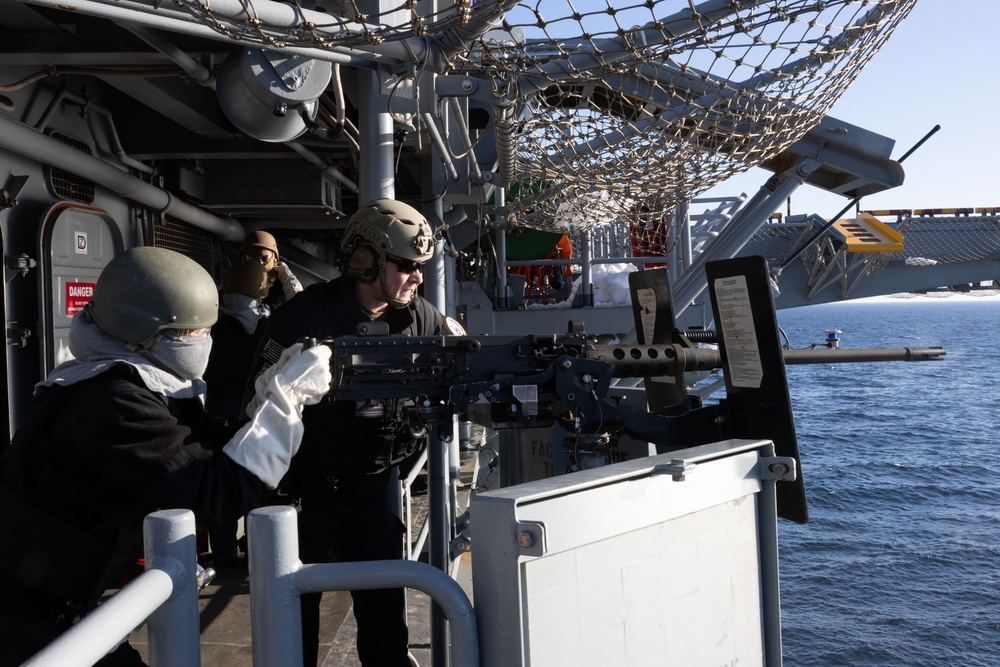 USS Iwo Jima Conducts Live Fire Exercise