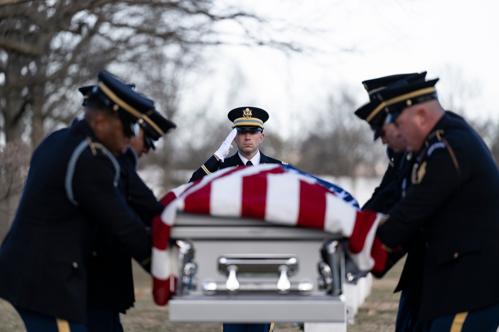 Military Funeral Honors with Funeral Escort are Conducted for U.S. Army Air Force 2nd Lt. Francis Callahan in Section 68