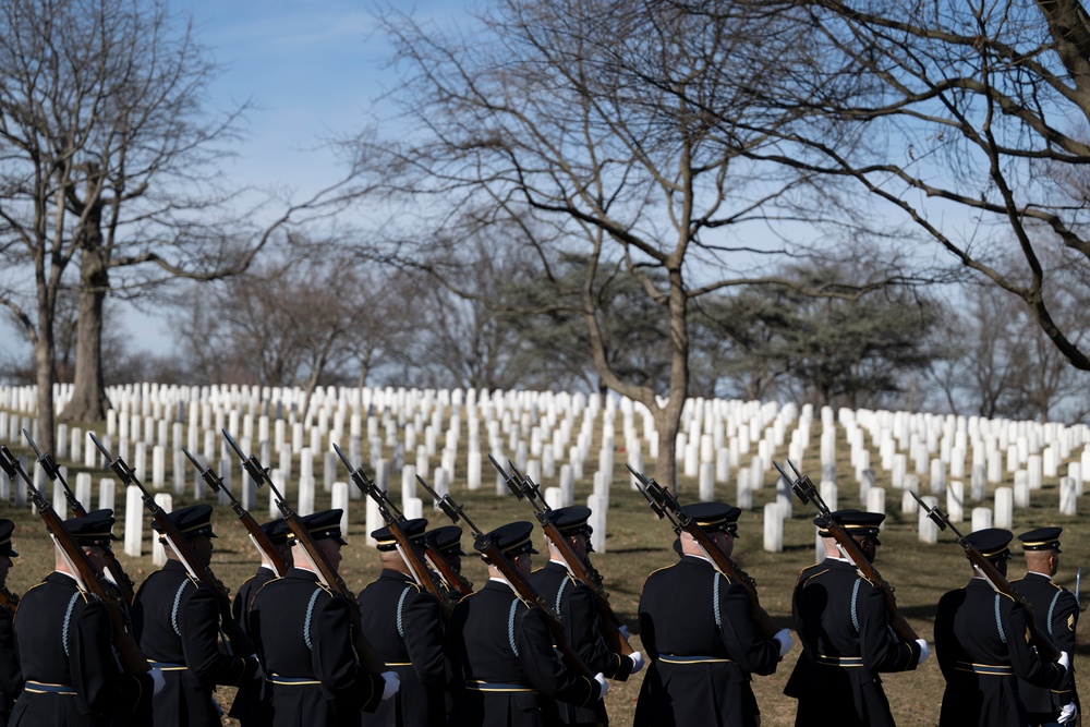 Military Funeral Honors with Funeral Escort are Conducted for U.S. Army Air Force 2nd Lt. Francis Callahan in Section 68