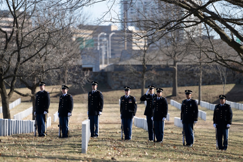 Military Funeral Honors with Funeral Escort are Conducted for U.S. Army Air Force 2nd Lt. Francis Callahan in Section 68