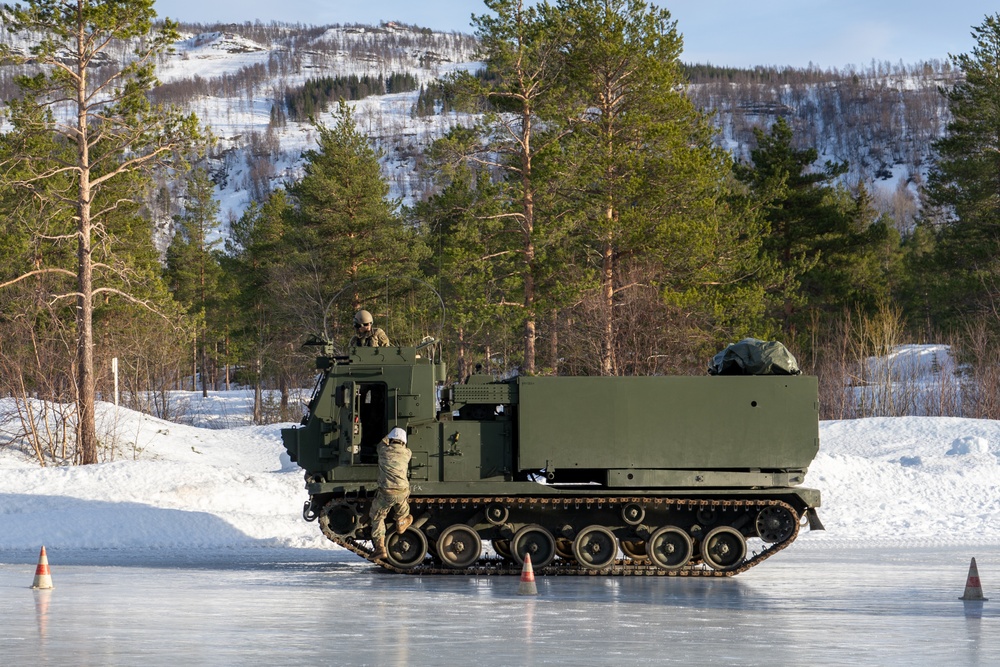 41st Field Artillery Brigade conducts arctic drivers training during Joint Viking 25 in Norway