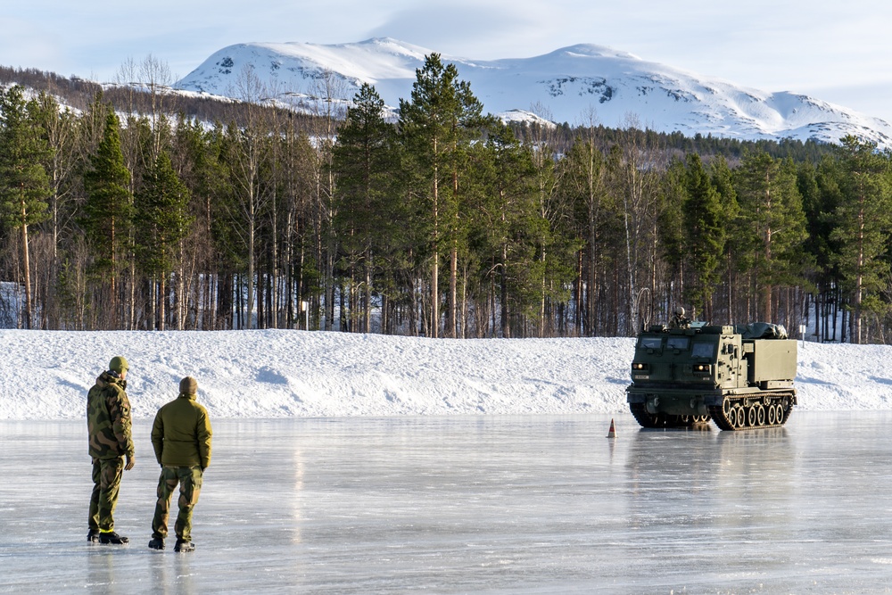 41st Field Artillery Brigade conducts arctic drivers training during Joint Viking 25 in Norway