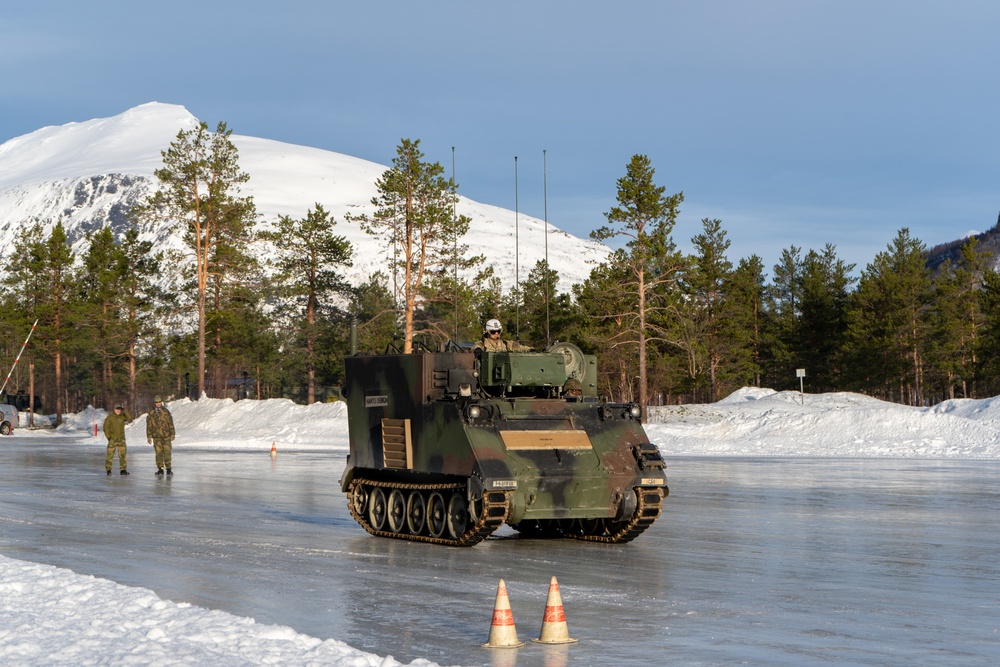 41st Field Artillery Brigade conducts arctic drivers training during Joint Viking 25 in Norway