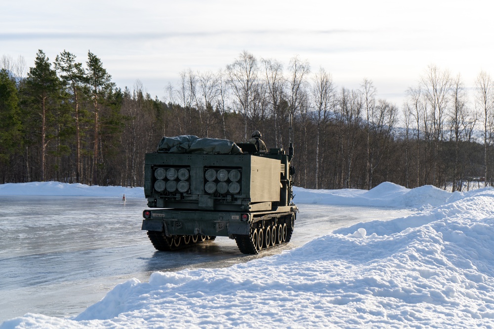 41st Field Artillery Brigade conducts arctic drivers training during Joint Viking 25 in Norway