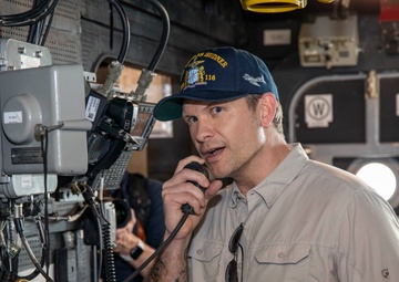Secretary of Defense Pete Hegseth interacts with Sailors