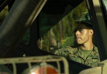 U.S. Marines with 2nd MAW offload equipment and supplies in the Bahamas