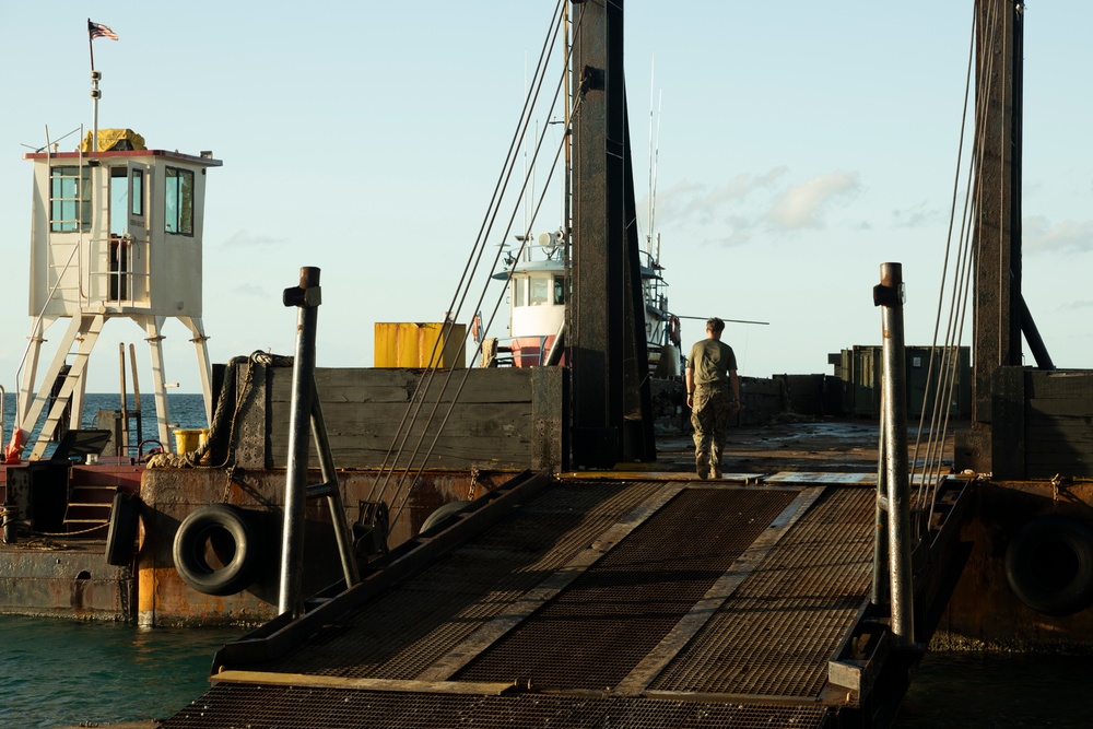 U.S. Marines with 2nd MAW offload equipment and supplies in the Bahamas