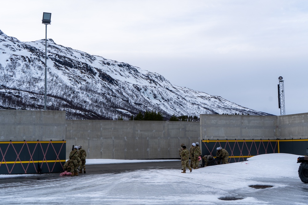 41st Field Artillery Brigade establish an ammunition holding area during Joint Viking 25 in Norway