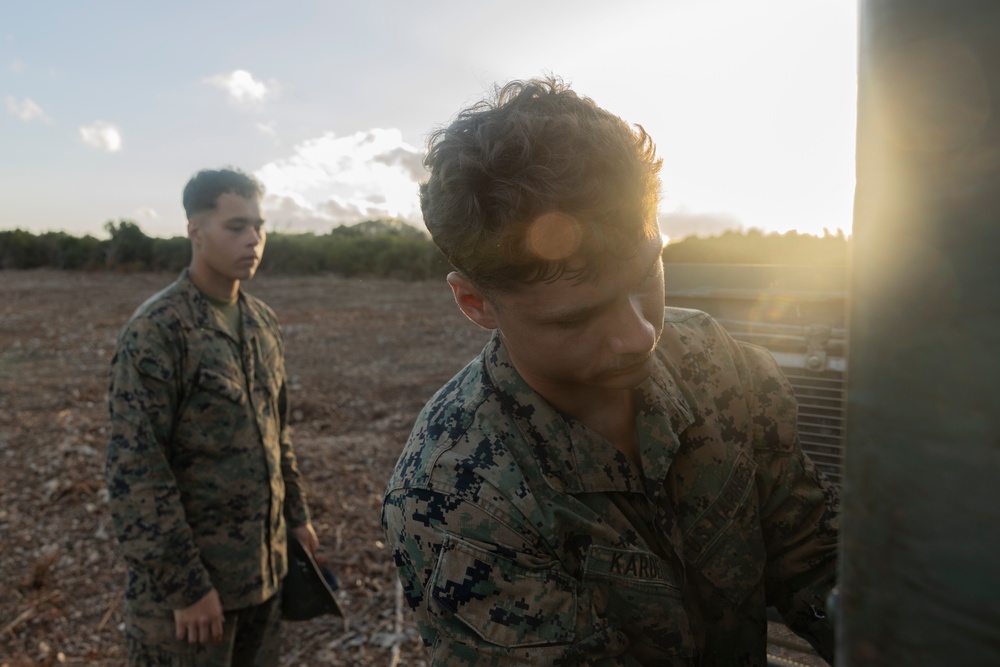 U.S. Marines with MWSS-272 perform preventative maintenance