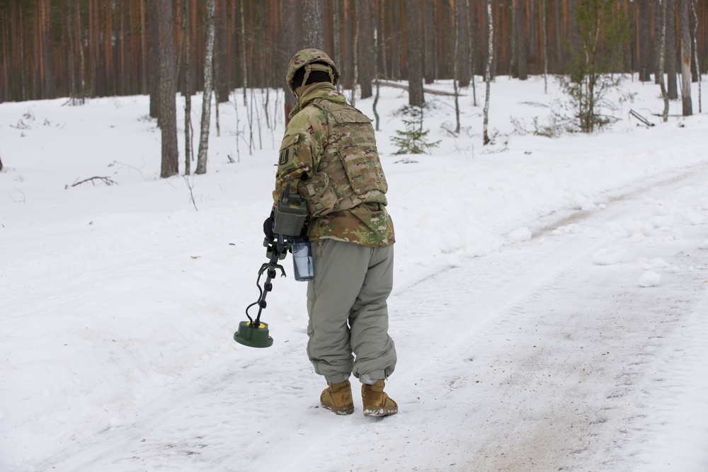 Virginia National Guard Engineers conduct mine detection and clearance training during Arctic Forge 25