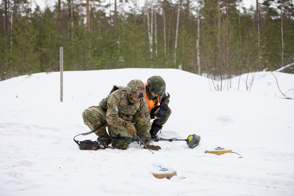 Virginia National Guard Engineers conduct mine detection and clearance training during Arctic Forge 25