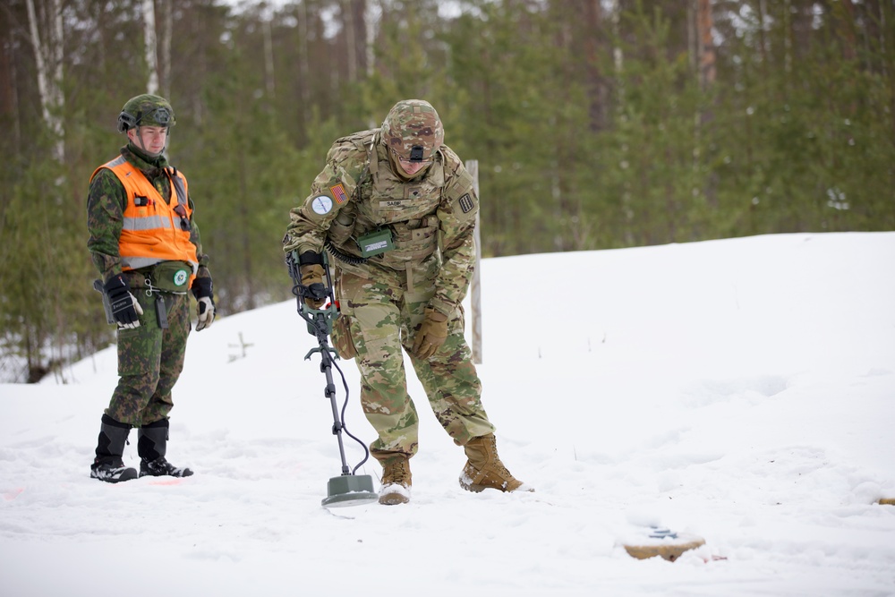 Virginia National Guard Engineers conduct mine detection and clearance training during Arctic Forge 25