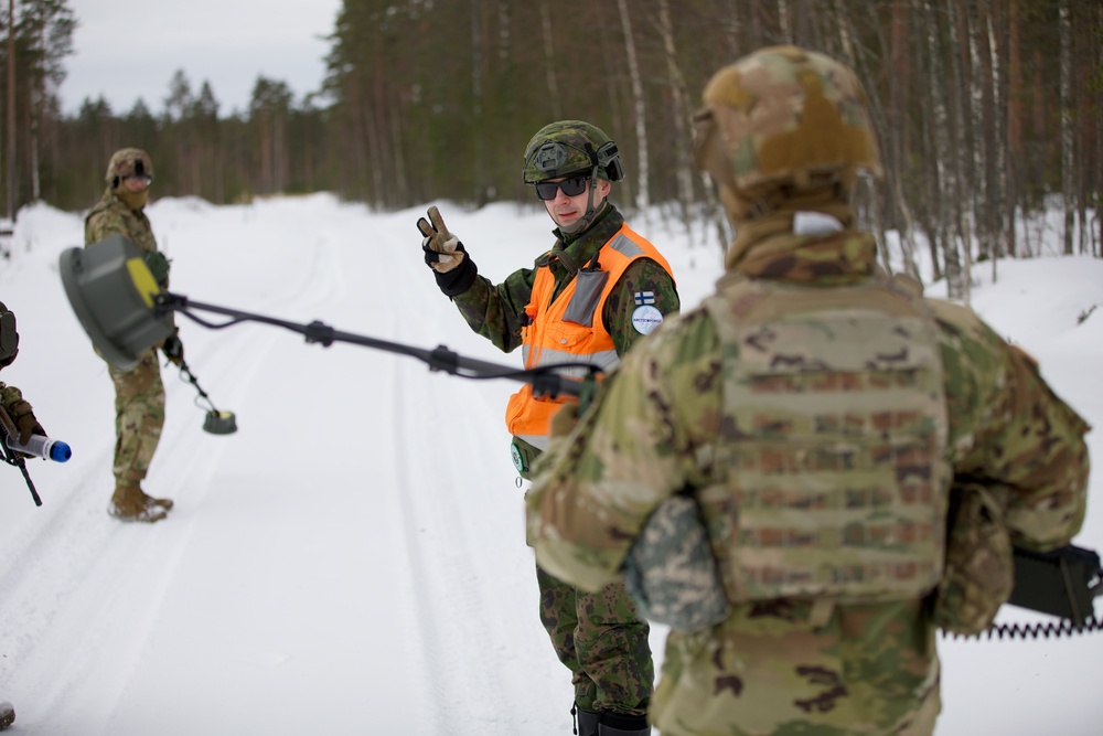 Virginia National Guard Engineers conduct mine detection and clearance training during Arctic Forge 25