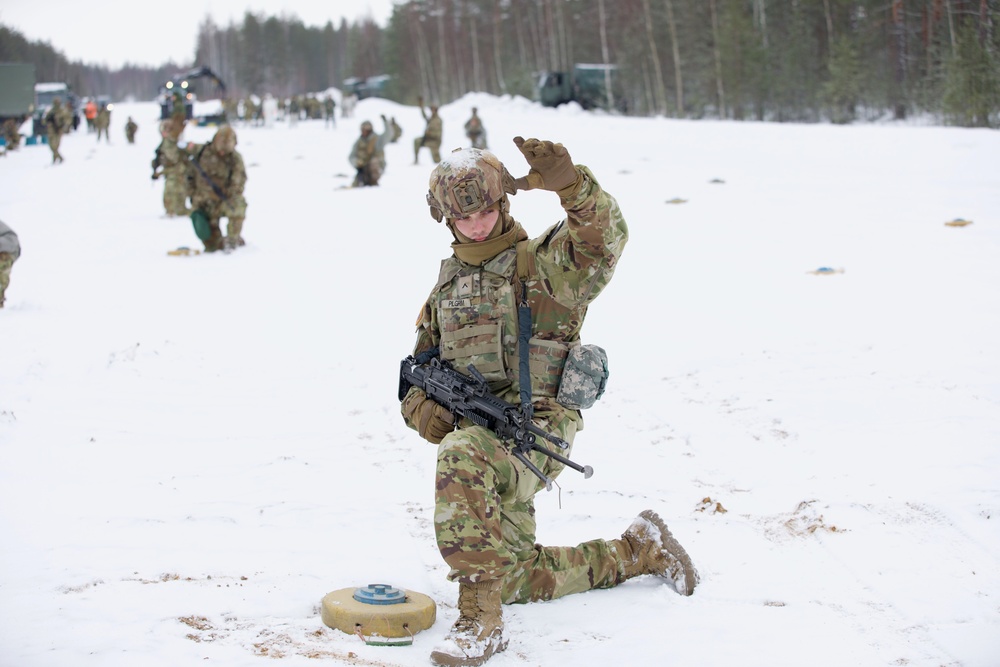 Virginia Army National Guard Engineers train on mine emplacement during Arctic Forge 25