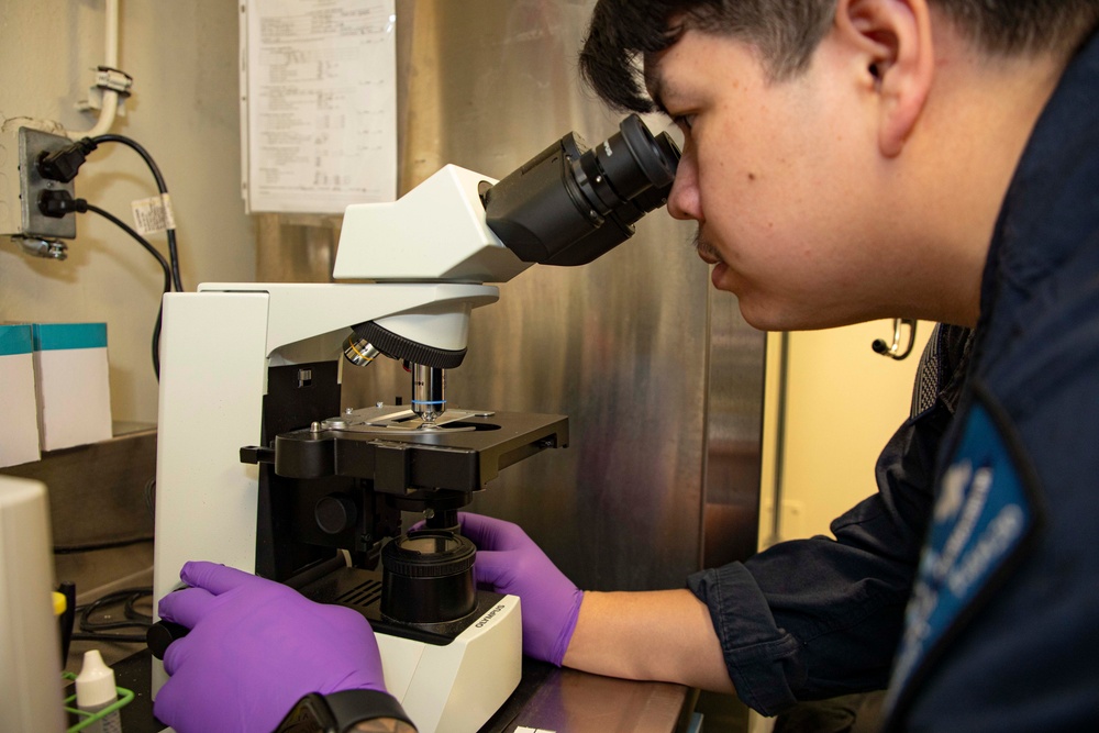 Sailors and staff with U.S. Fleet Forces, Naval Medical Forces Atlantic, and Naval Air Force Atlantic conduct Quality Medical Assist Visit aboard USS Gerald R. Ford (CVN 78)