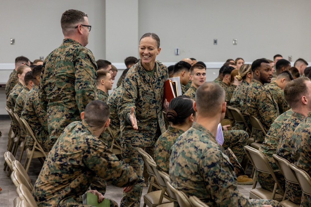 2nd Marine Logistics Group Commanding General visits Marine Corps Combat Service Support Schools