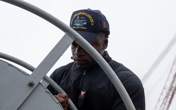 Abraham Lincoln conducts routine operations