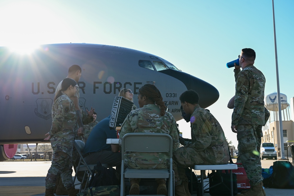 6th MDG bioenvironmental engineers train on the flightline