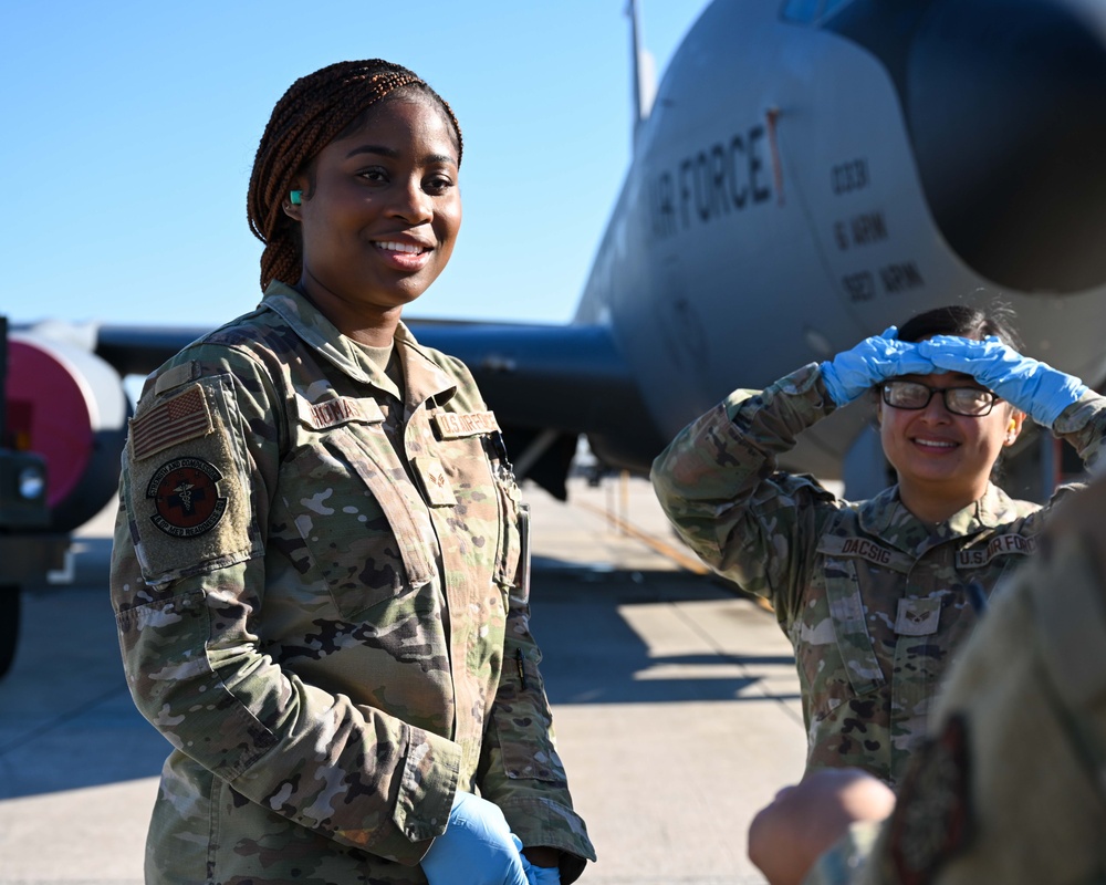 6th MDG bioenvironmental engineers train on the flightline