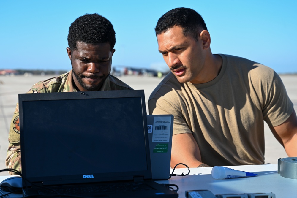 6th MDG bioenvironmental engineers train on the flightline